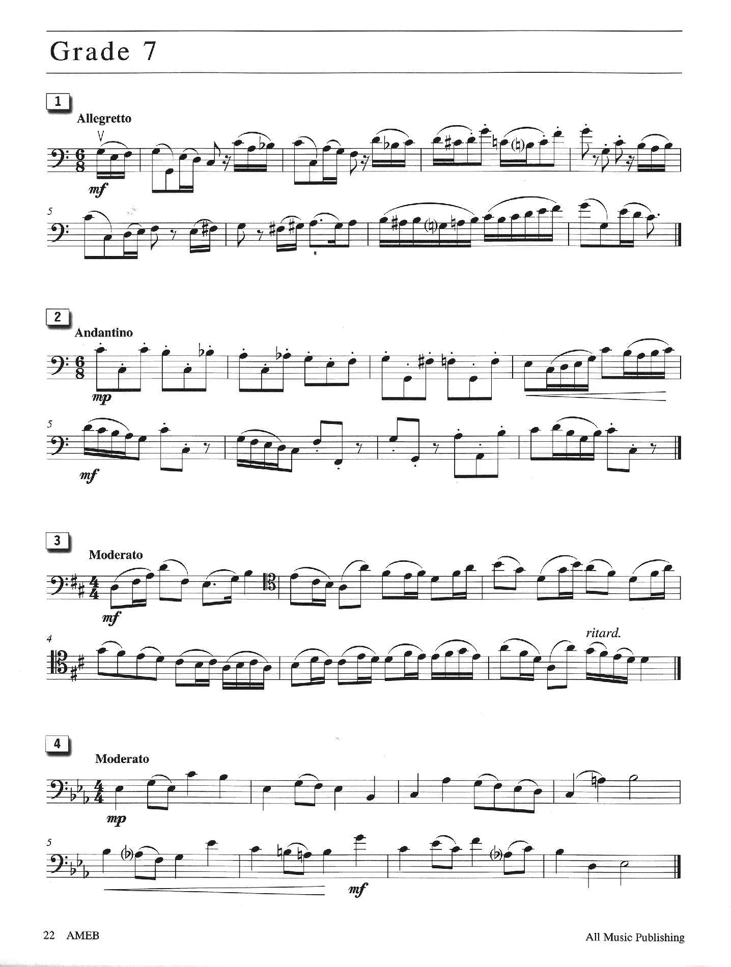 AMEB Cello Series 2 Sight Reading 2009