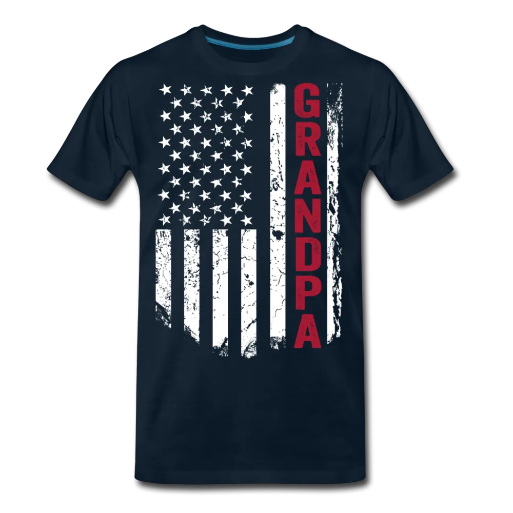 American Flag Grandpa Men's Premium T-Shirt (CK1930)