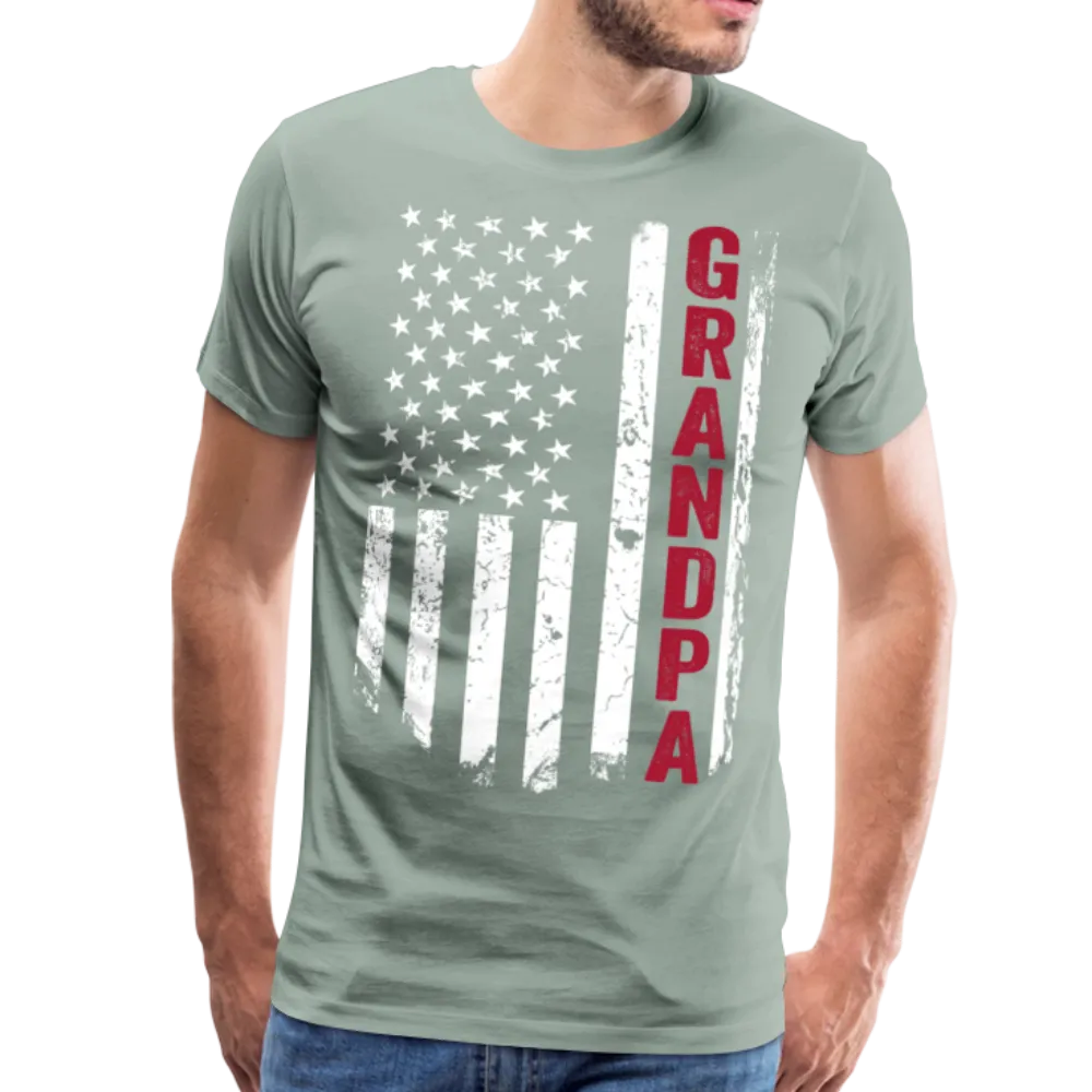 American Flag Grandpa Men's Premium T-Shirt (CK1930)