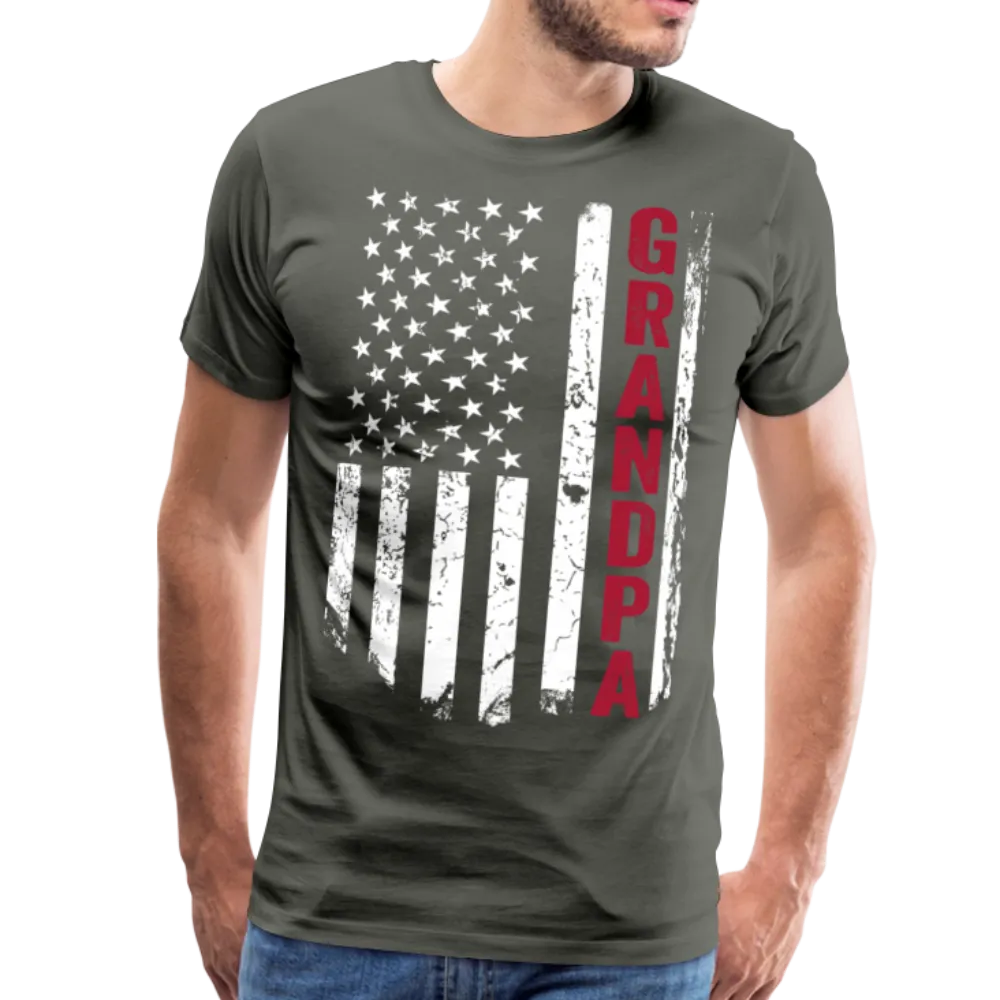 American Flag Grandpa Men's Premium T-Shirt (CK1930)