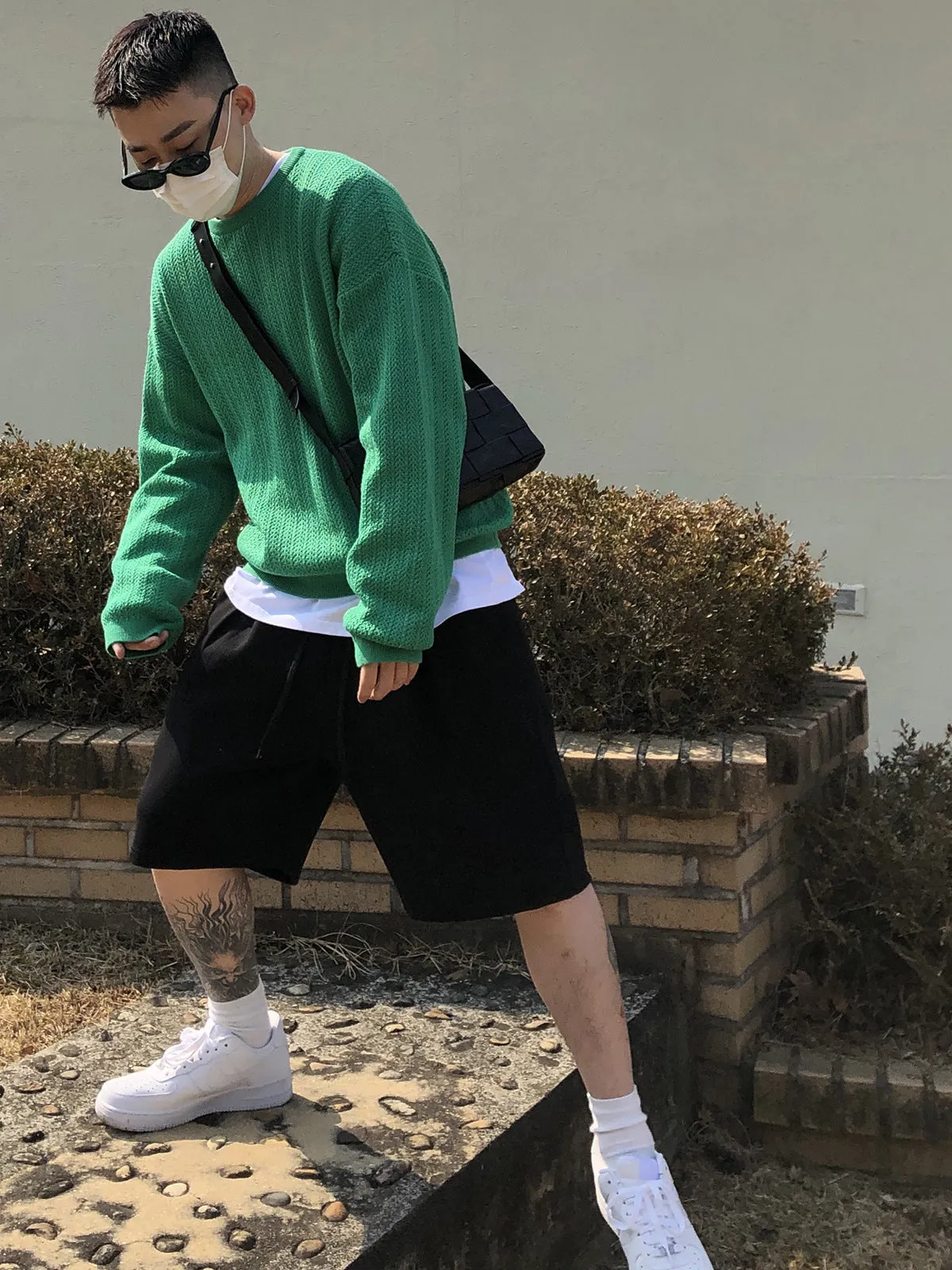 American Street Fitness Sports Loose Shorts Men