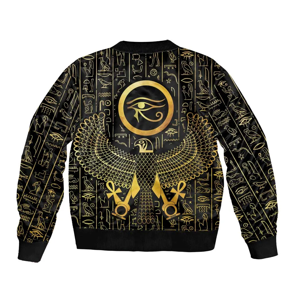 Ancient Egyptian Bomber Jacket Horus Falcon God LT15