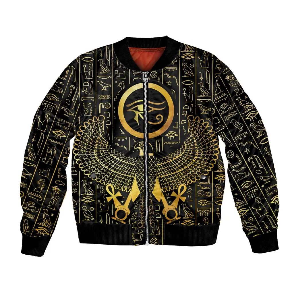 Ancient Egyptian Bomber Jacket Horus Falcon God LT15