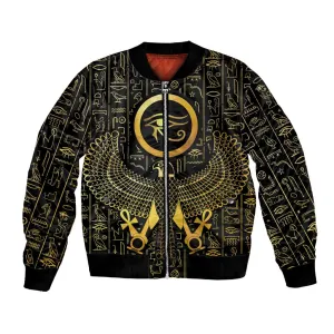 Ancient Egyptian Bomber Jacket Horus Falcon God LT15