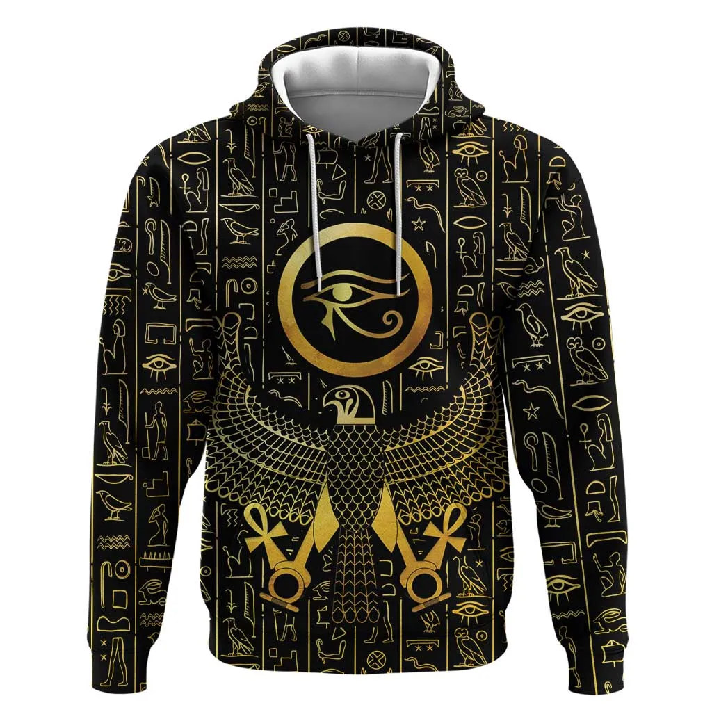 Ancient Egyptian Zip Hoodie Horus Falcon God LT15