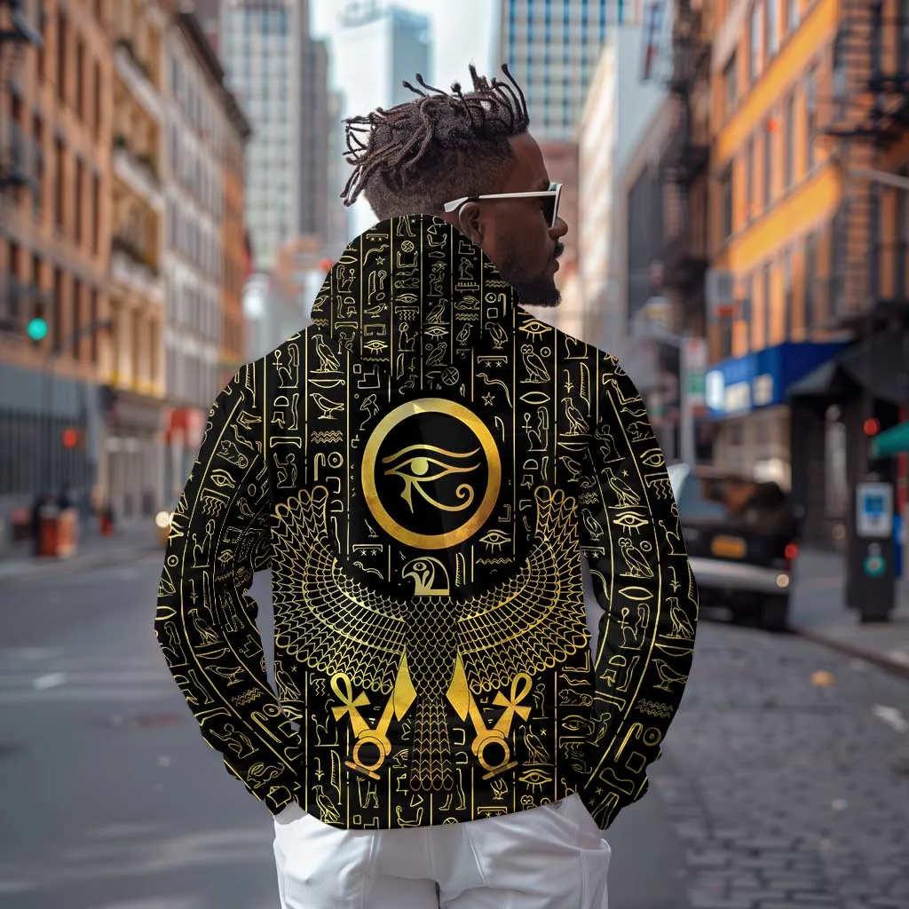 Ancient Egyptian Zip Hoodie Horus Falcon God LT15