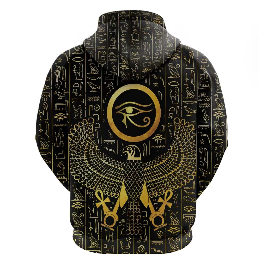Ancient Egyptian Zip Hoodie Horus Falcon God LT15