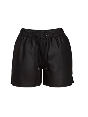 ANGEL LEATHER SHORTS - Black