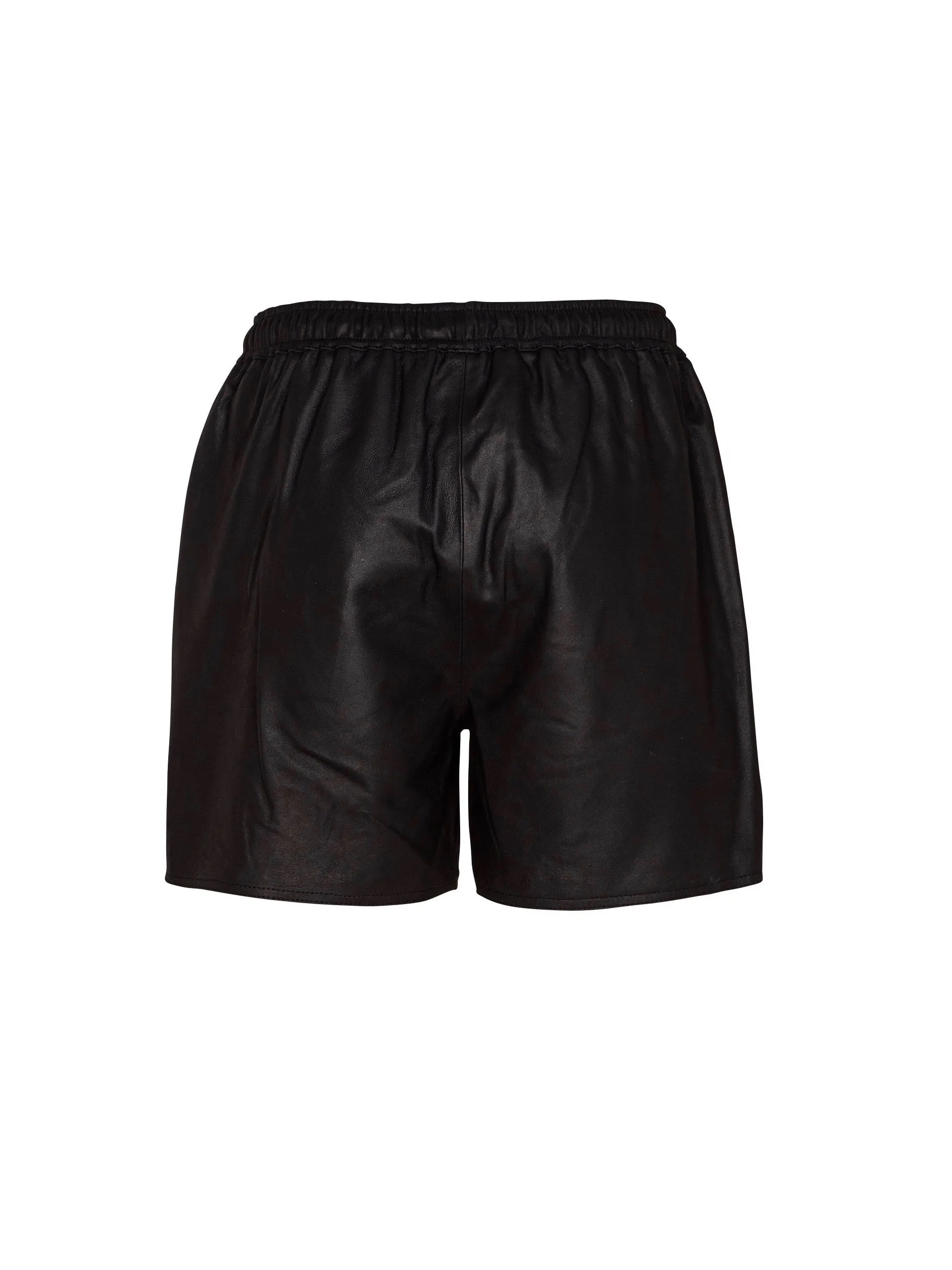 ANGEL LEATHER SHORTS - Black