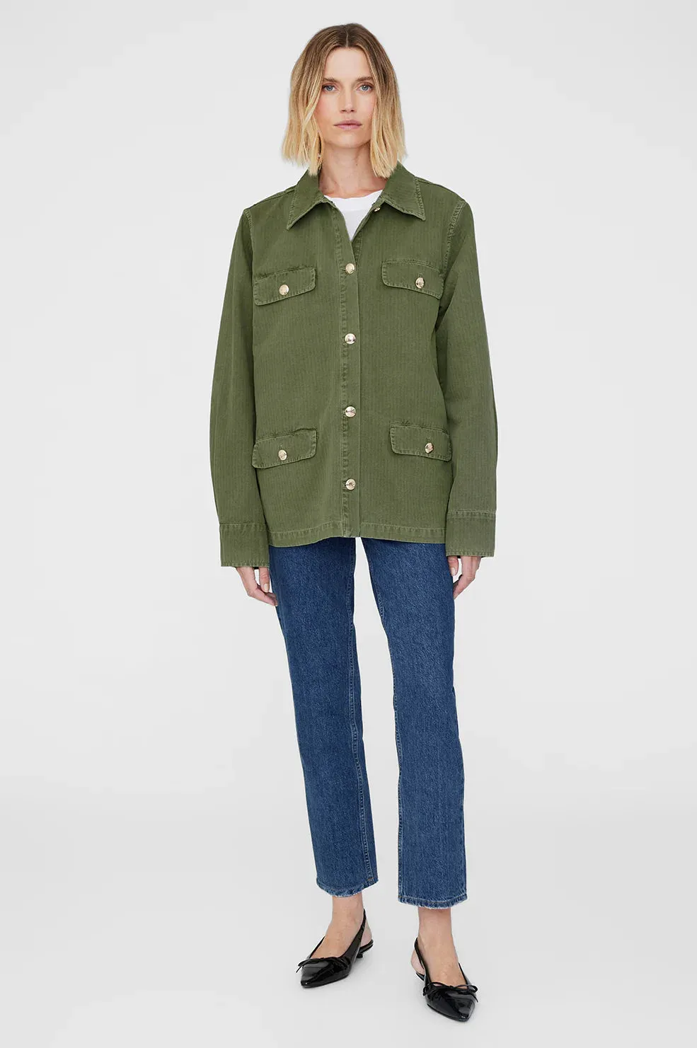 Anine Bing Corey Jacket in Army Green