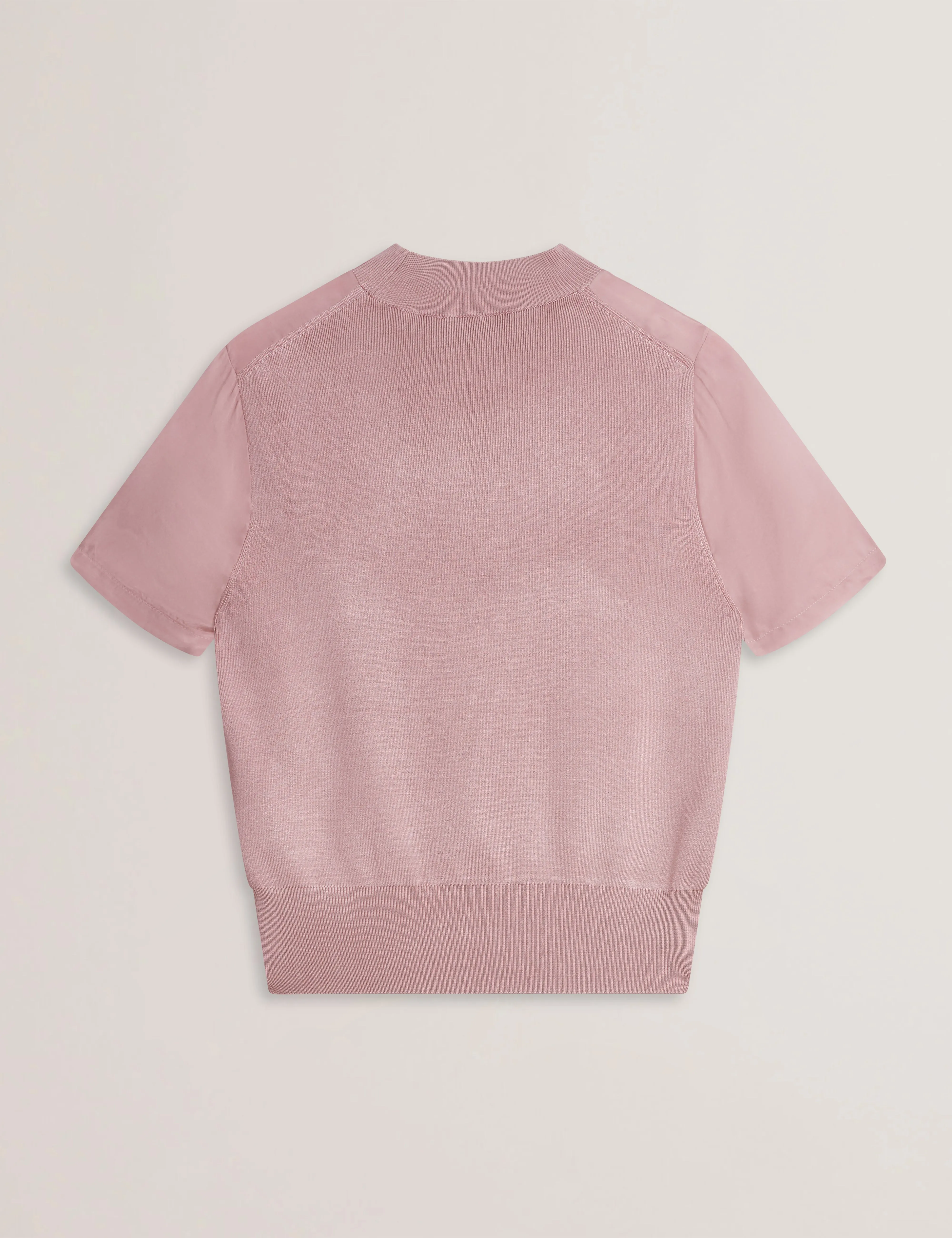 Anyaaa Cupro Woven Front Short Sleeve Tee Petal Pink
