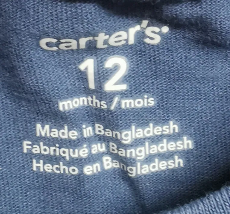 BABY BOY SIZE 12 MONTHS - CARTER'S, Soft Cotton T-shirt NWOT B49