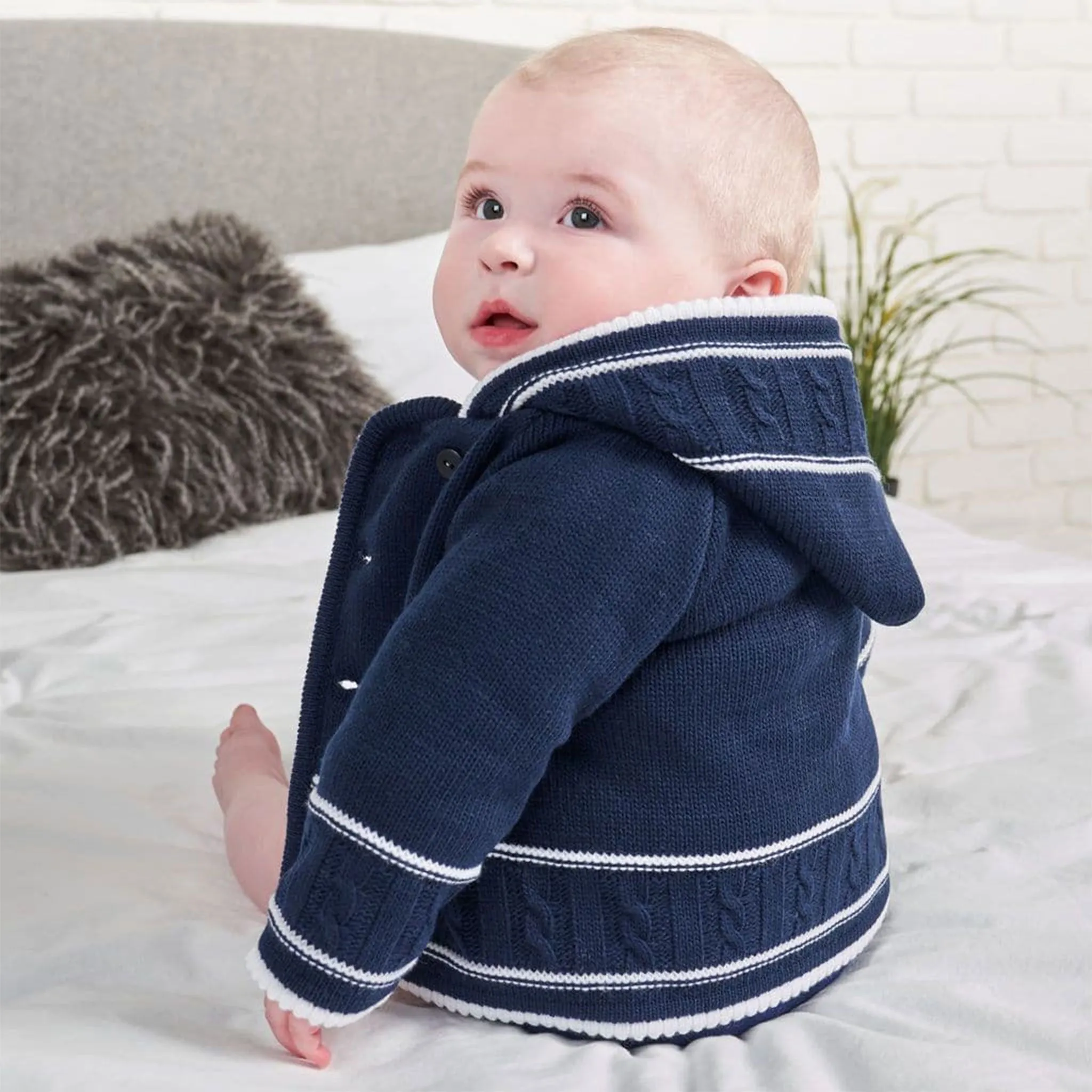Baby Knitted Jacket - Navy