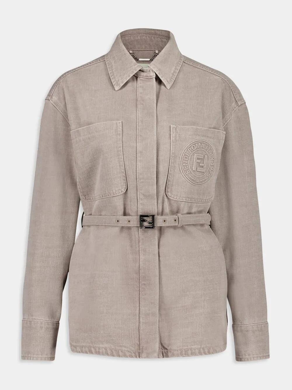 Beige Cotton Denim Go-To Jacket
