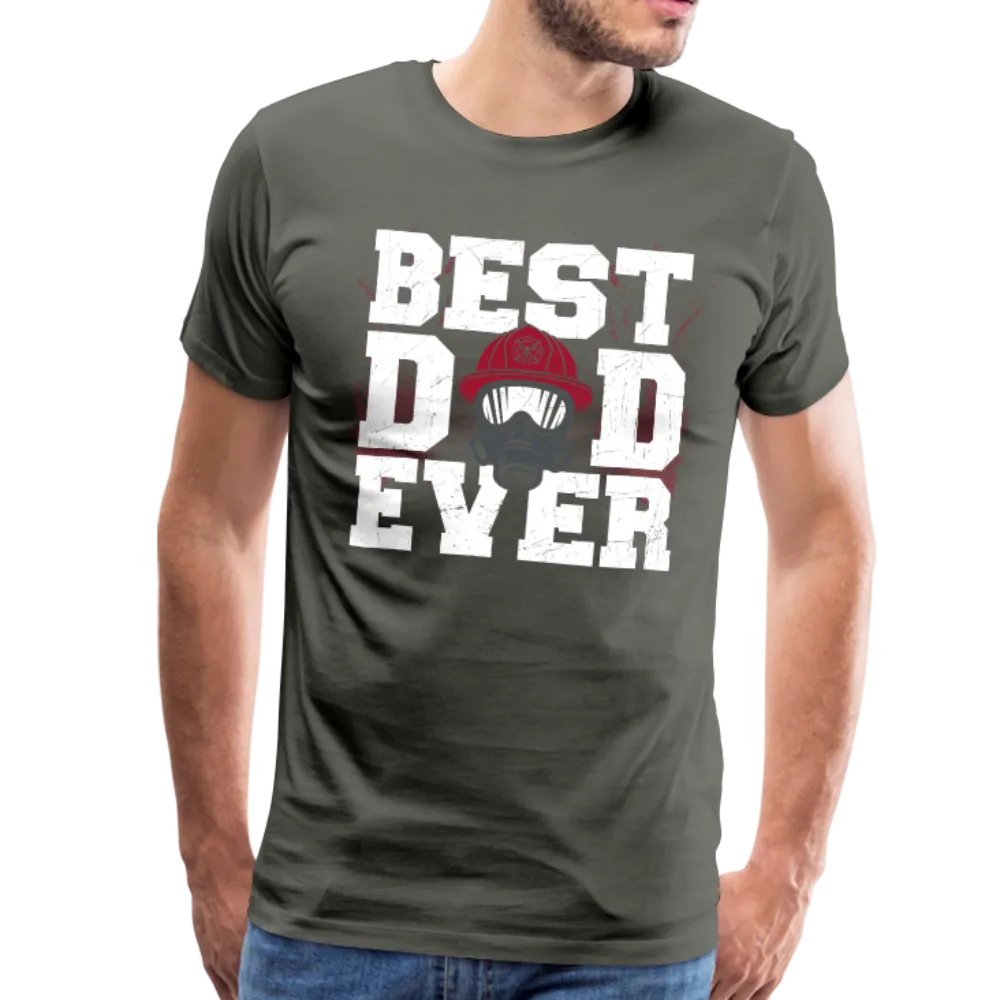 Best Dad Ever Firefighter Men's Premium T-Shirt (CK1849)