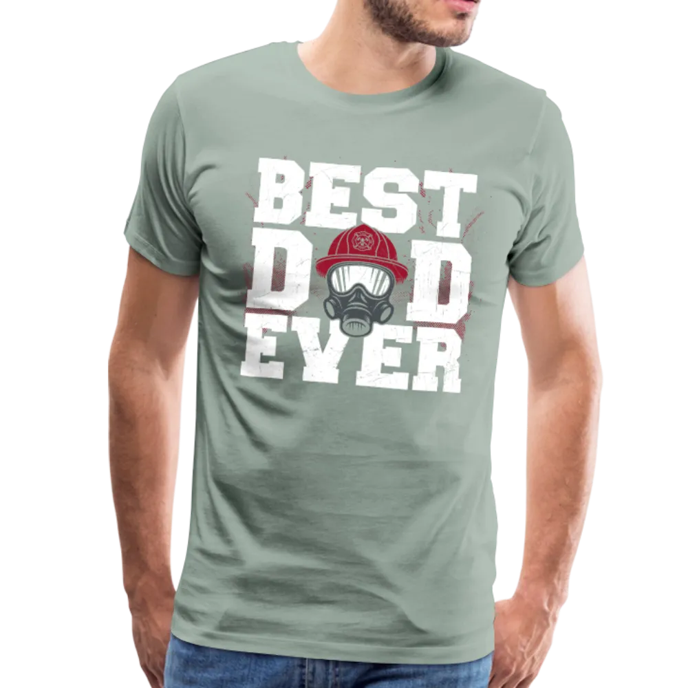 Best Dad Ever Firefighter Men's Premium T-Shirt (CK1849)