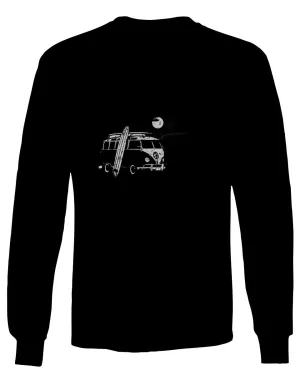 Big Cool Hipster Good Vibes Vintage Graphic surf Beach Print Summer mens Long sleeve t shirt