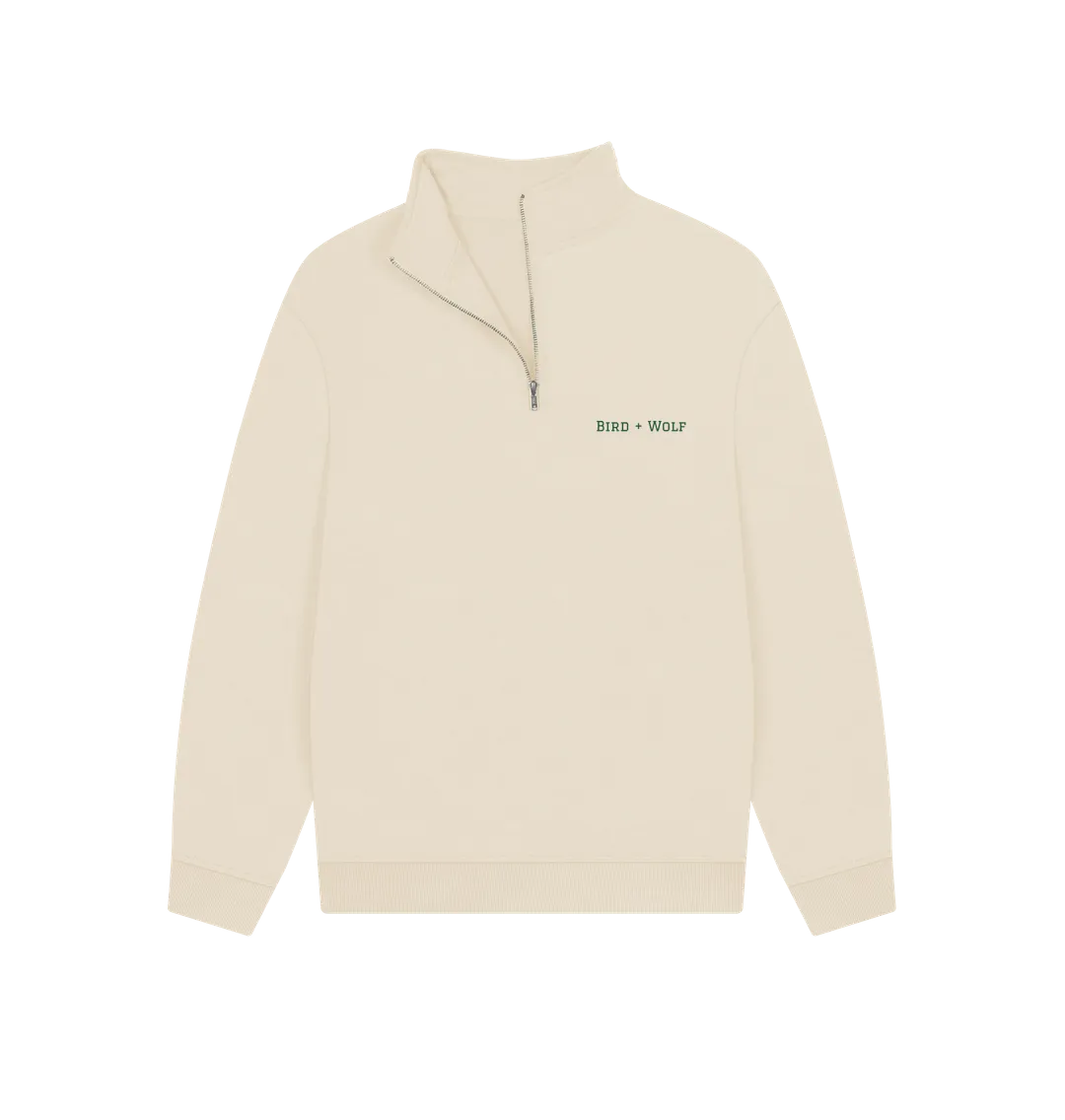 Bird   Wolf Quarter Zip Cosy Sweatshirt (Gender Neutral)