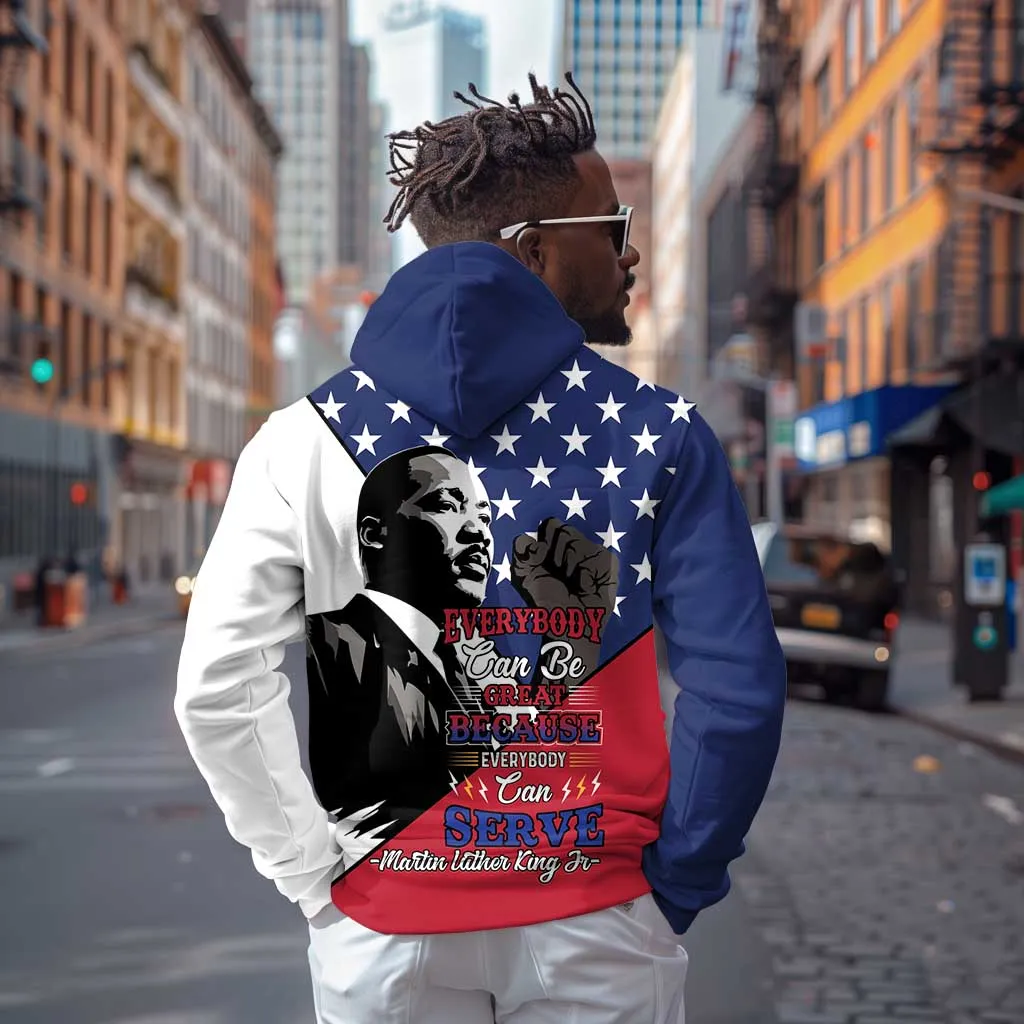 Black Americans Happy MLK Day Zip Hoodie Everybody Can Be Great Because Everybody Can Serve LT15
