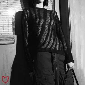 Black Ripped Sweater