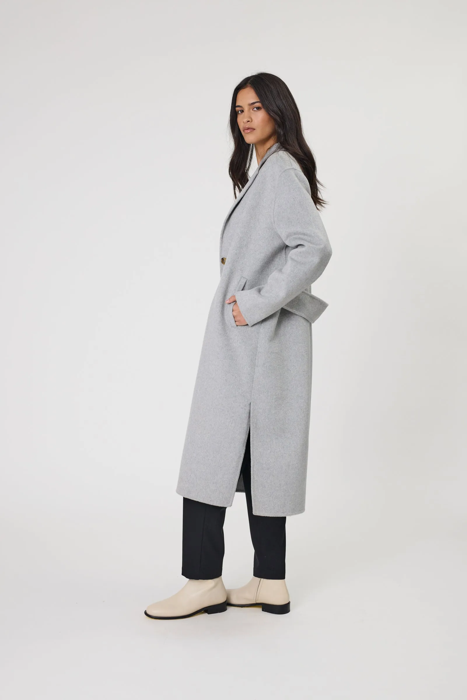 Blaze Wool Coat - Grey Marle