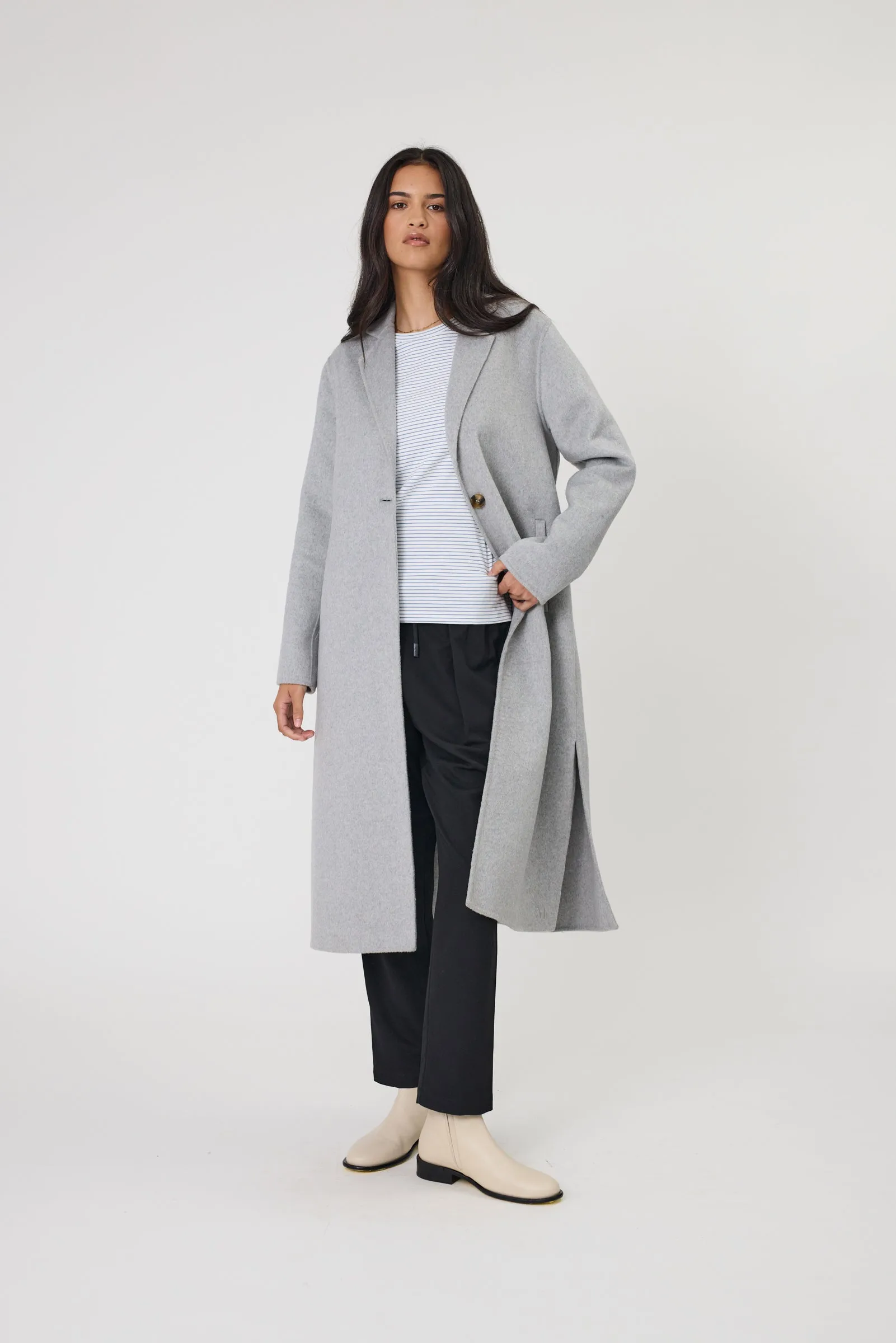 Blaze Wool Coat - Grey Marle