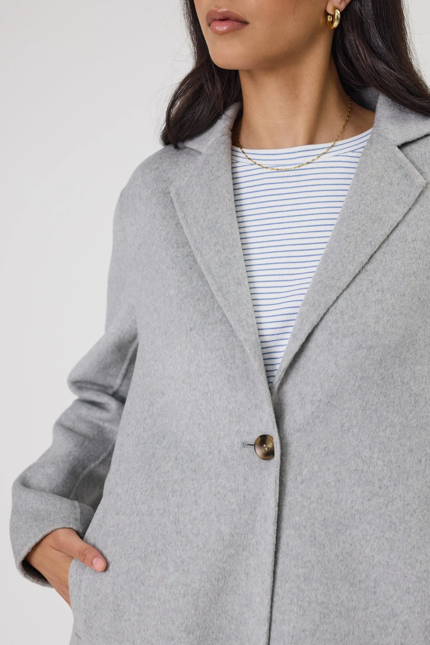 Blaze Wool Coat - Grey Marle