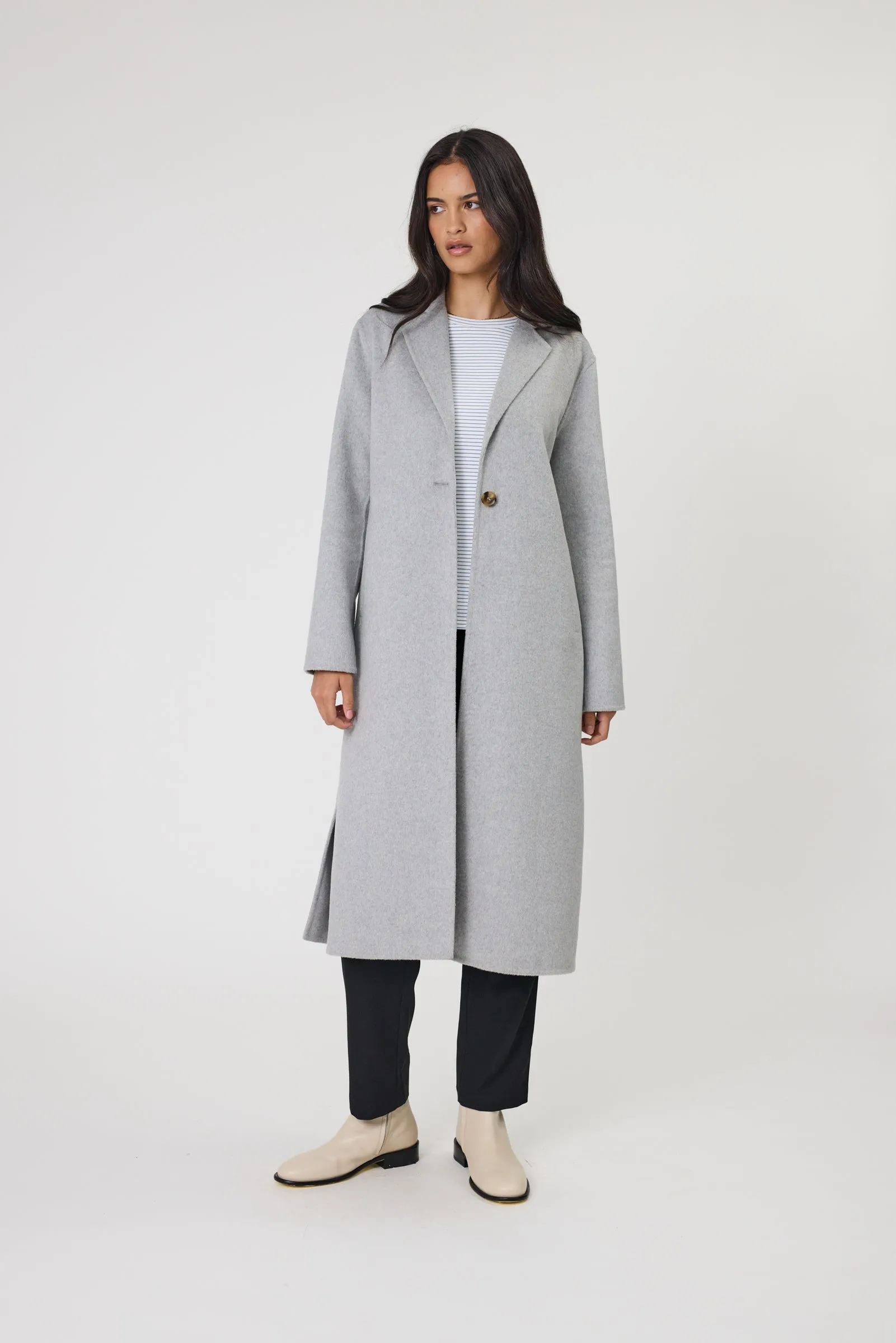 Blaze Wool Coat - Grey Marle