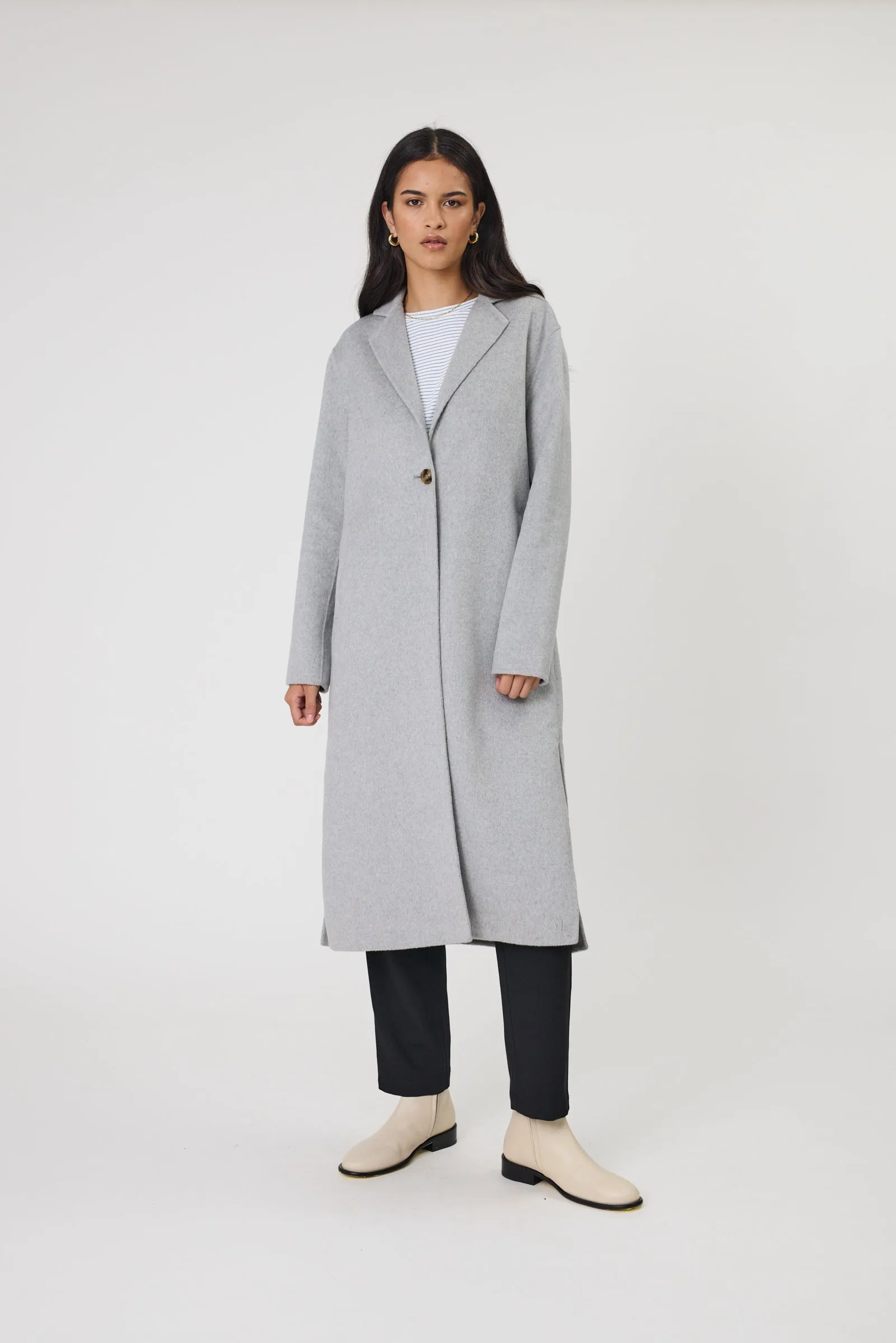 Blaze Wool Coat - Grey Marle