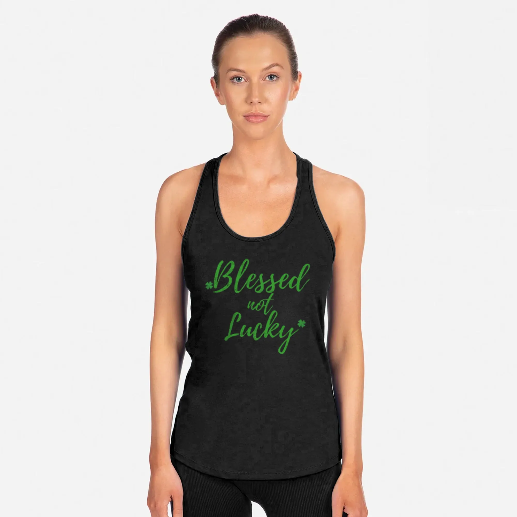 Blessed Not Lucky Racerback Tank