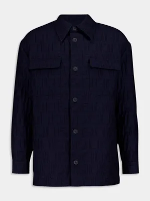Blue Cotton-Nylon Blouson