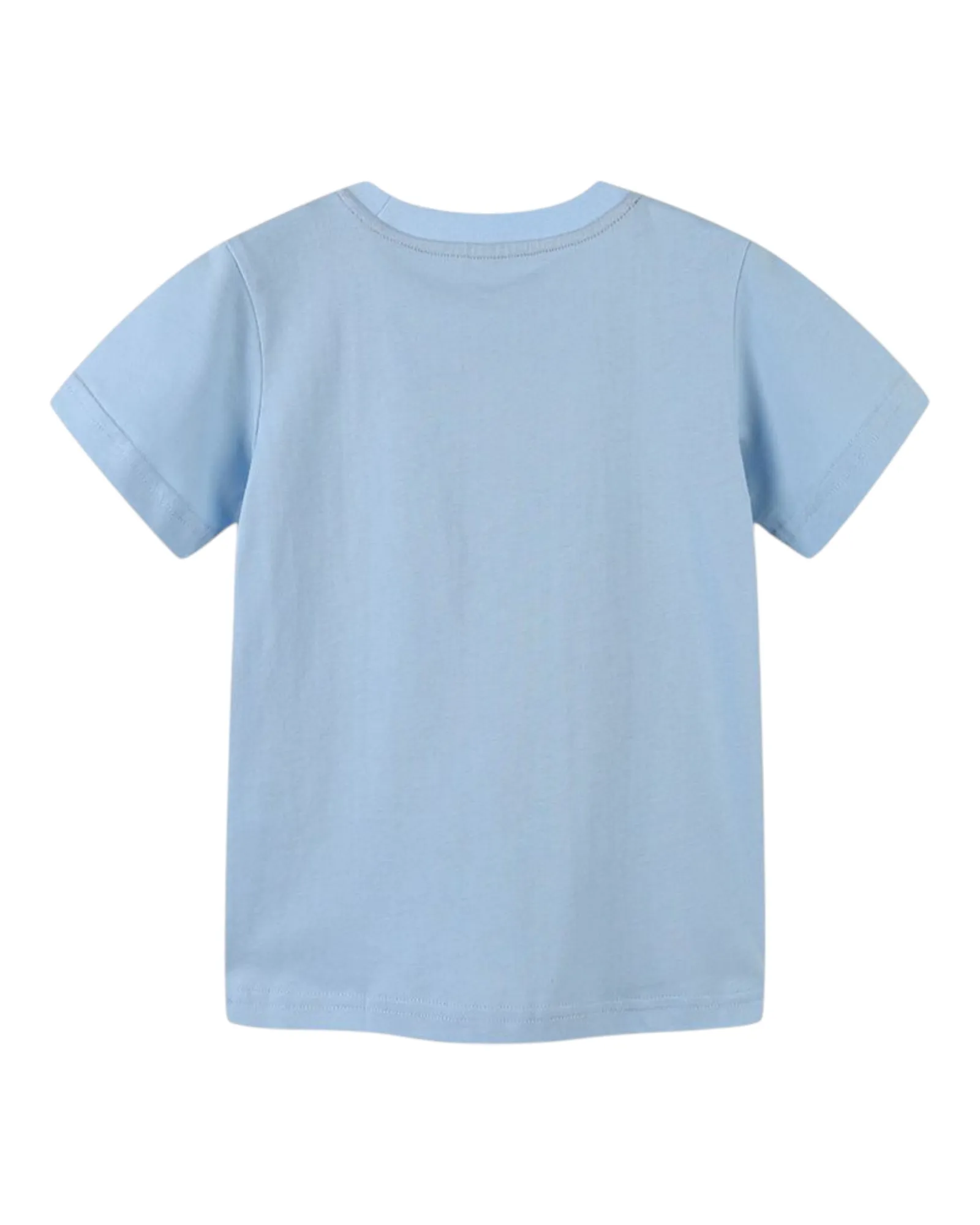 Blue T-Shirt with Space Rocket Pattern