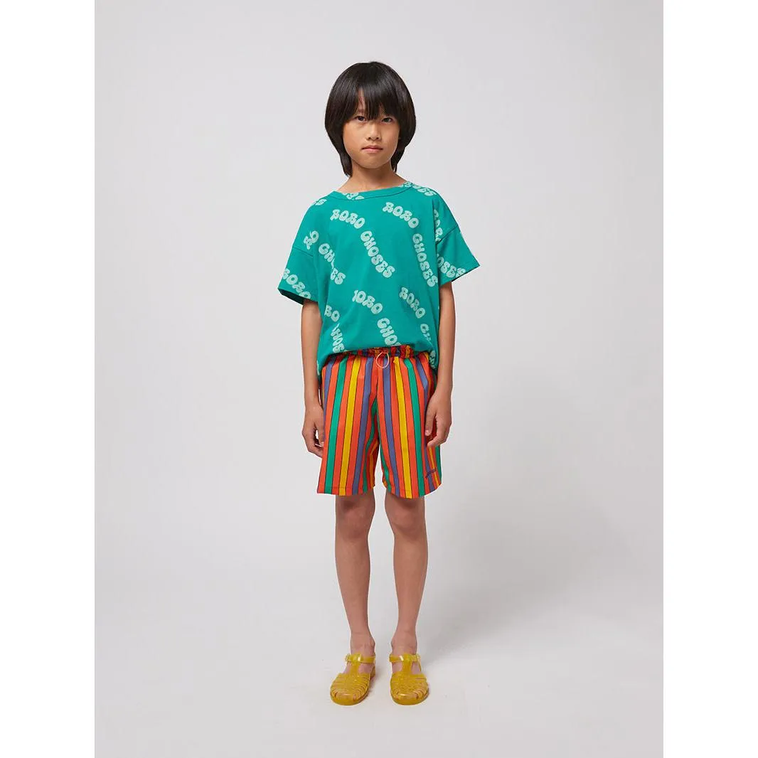 Bobo Choses - Multicolour stripe swim board shorts