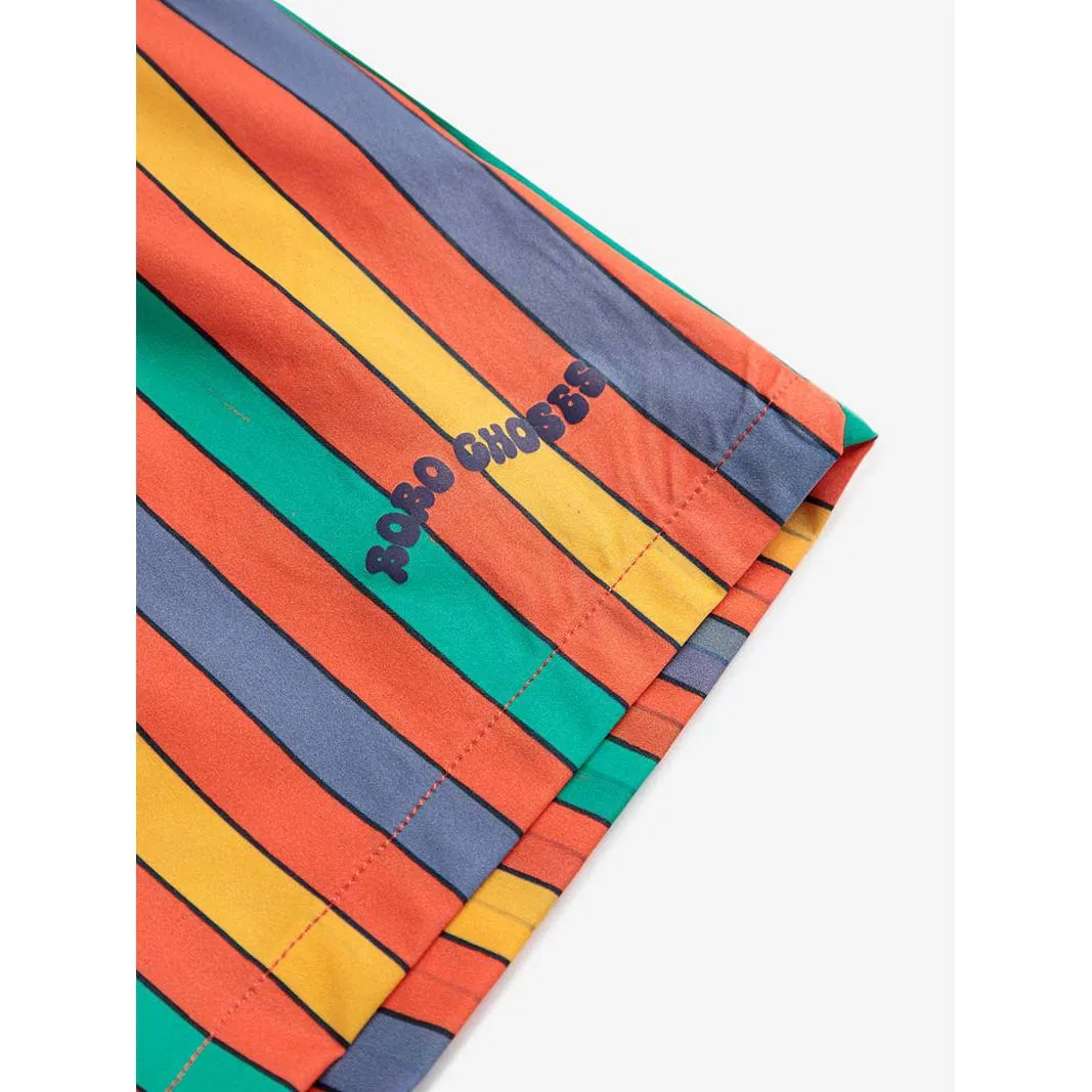 Bobo Choses - Multicolour stripe swim board shorts