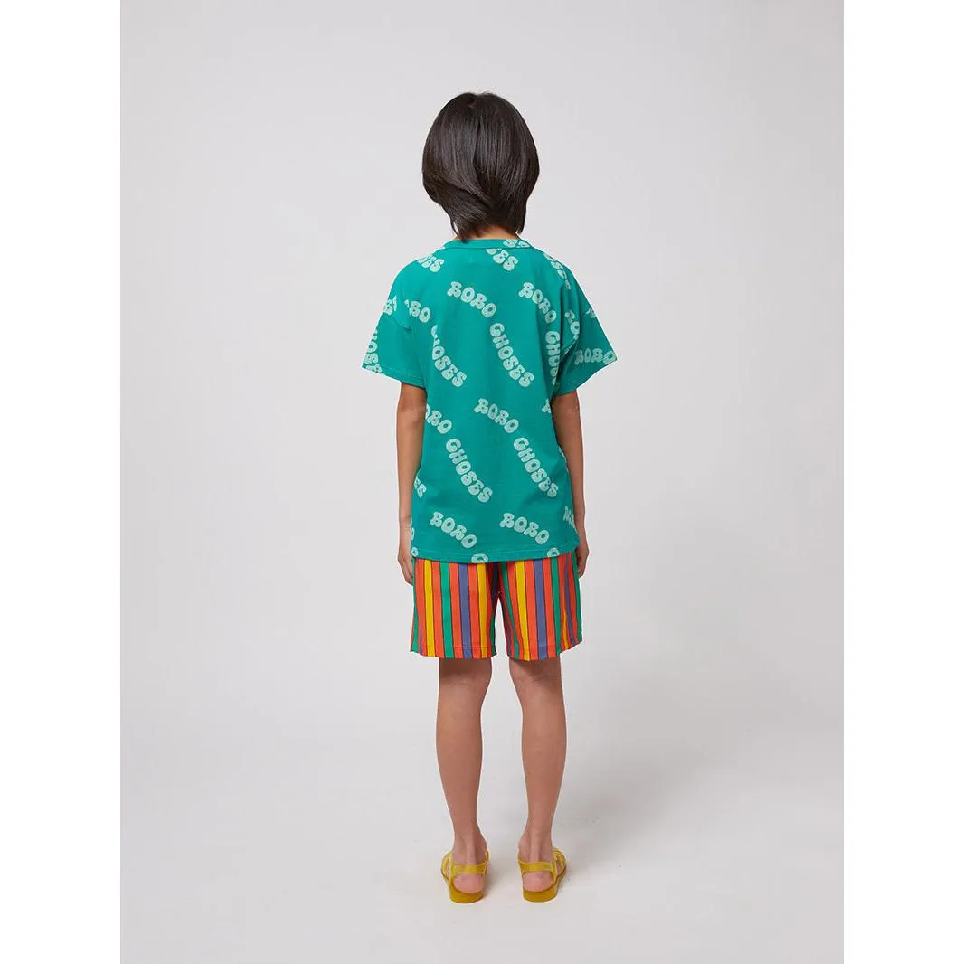 Bobo Choses - Multicolour stripe swim board shorts
