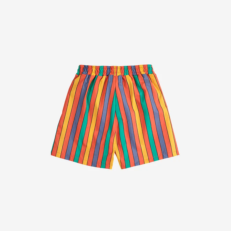 Bobo Choses - Multicolour stripe swim board shorts