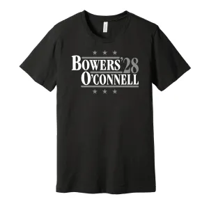 Bowers & O'Connell '28 - Las Vegas Football Legends Political Campaign Parody T-Shirt - Hyper Than Hype Shirts