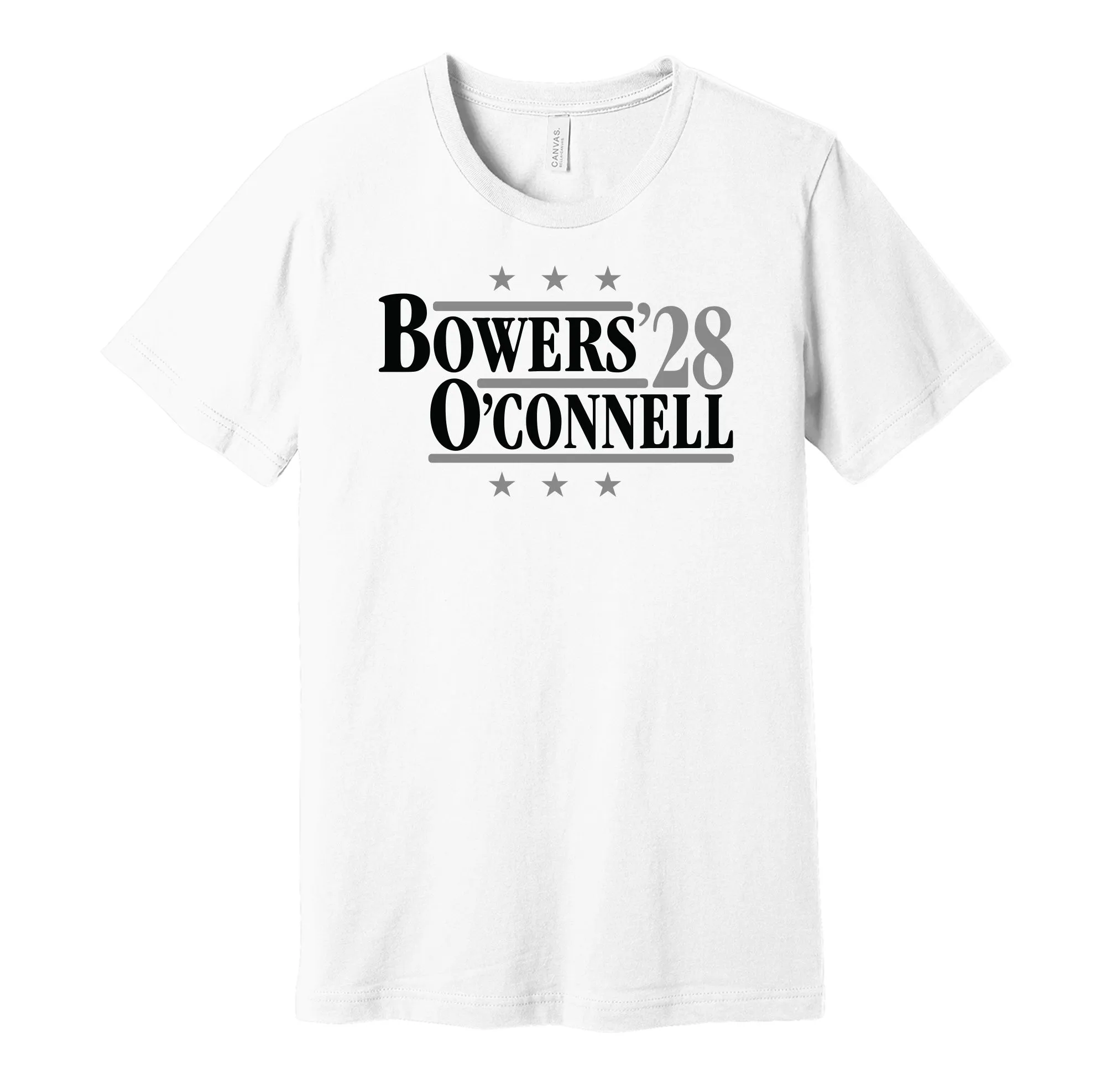 Bowers & O'Connell '28 - Las Vegas Football Legends Political Campaign Parody T-Shirt - Hyper Than Hype Shirts