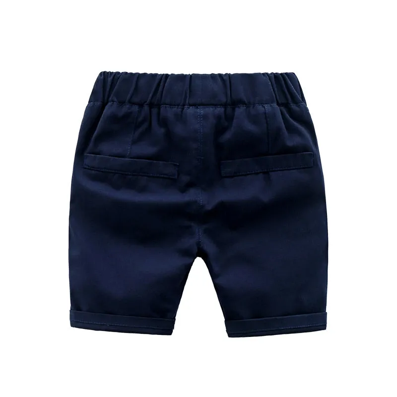 Boys Summer Casual Cotton Shorts - Navy Blue, Khaki, Green, White