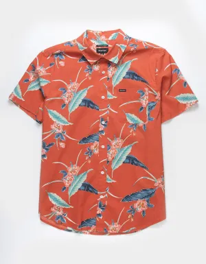 BRIXTON Charter Print Woven Burnt Red/Pacific Blue