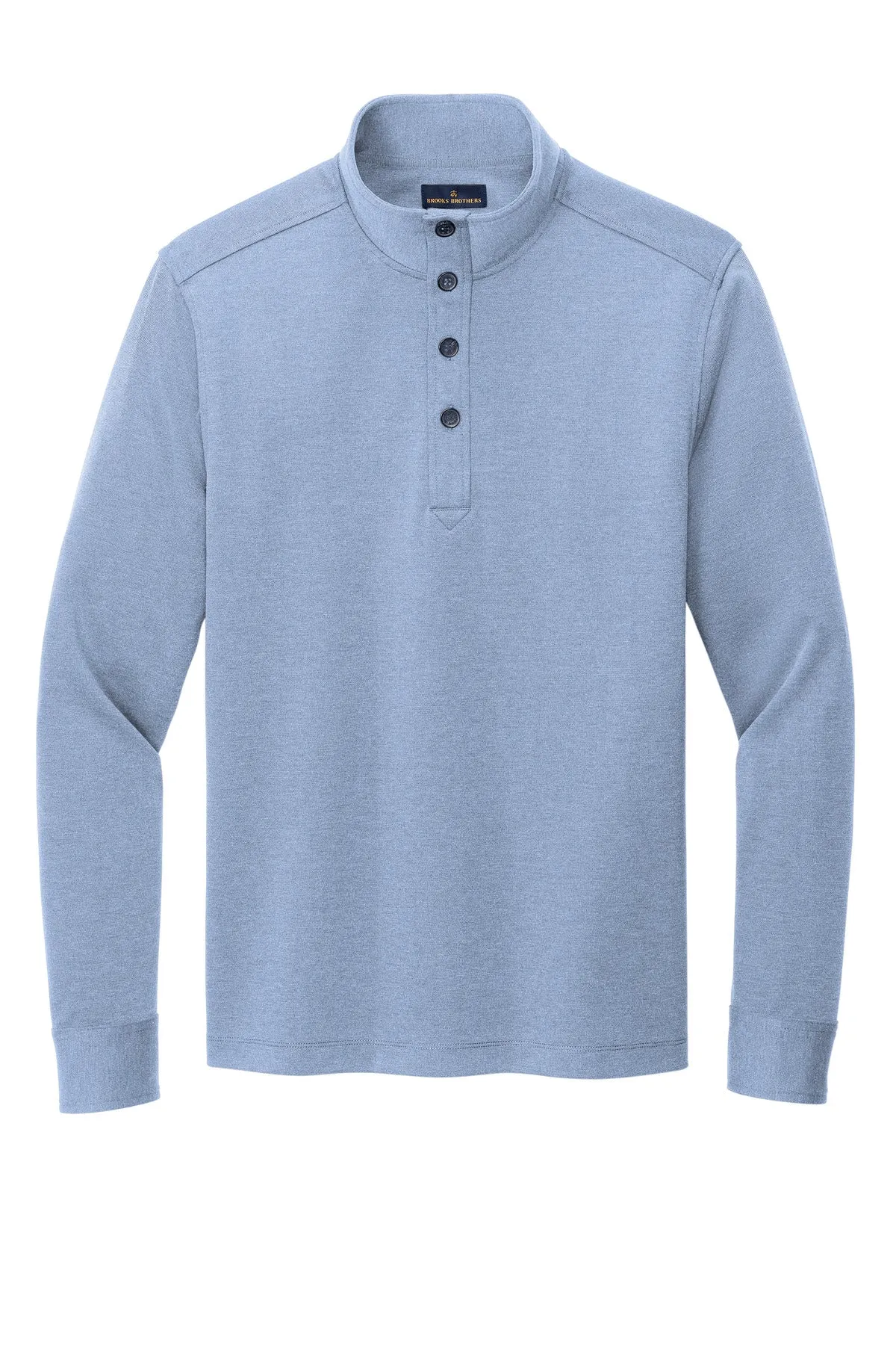 Brooks Brothers Mid-Layer Stretch 1/2-Button BB18202 Aegean Blue Heather
