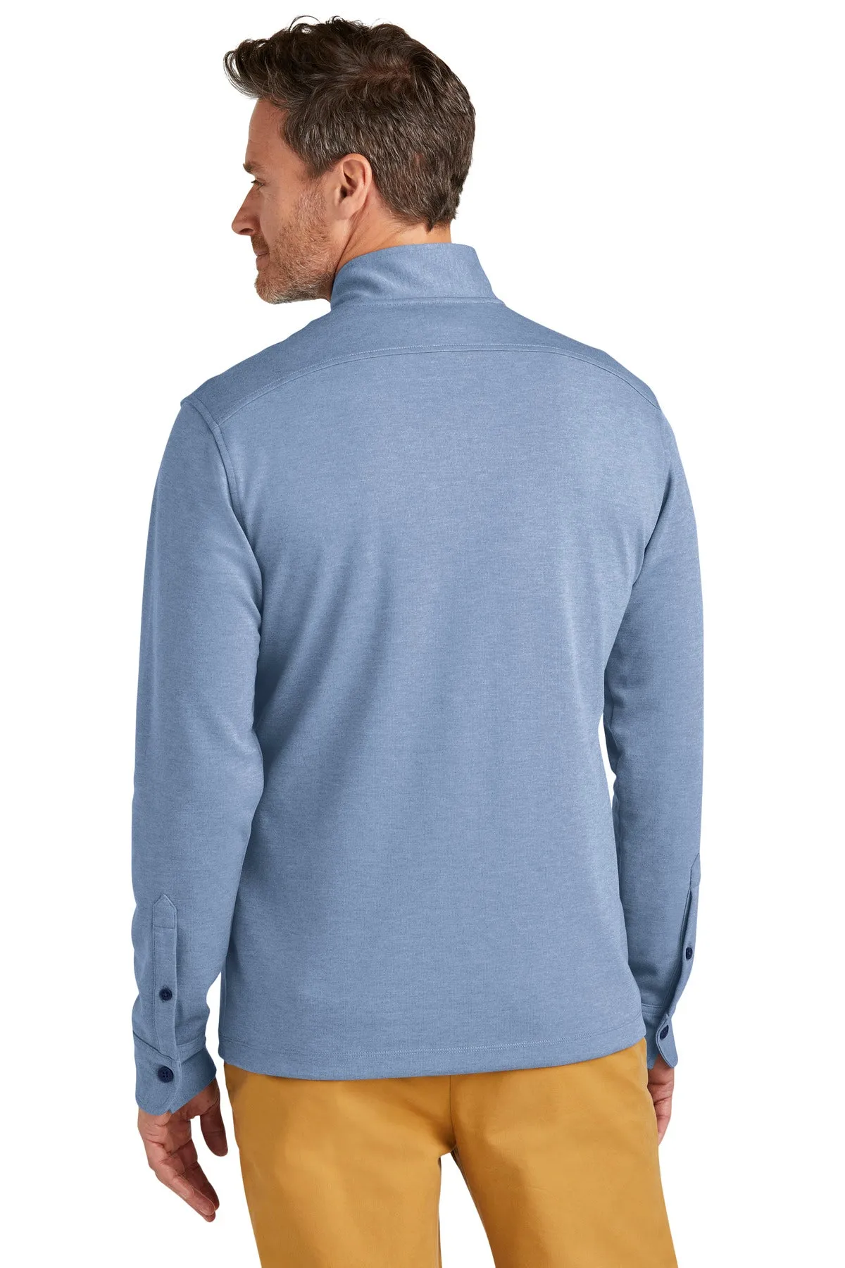 Brooks Brothers Mid-Layer Stretch 1/2-Button BB18202 Aegean Blue Heather