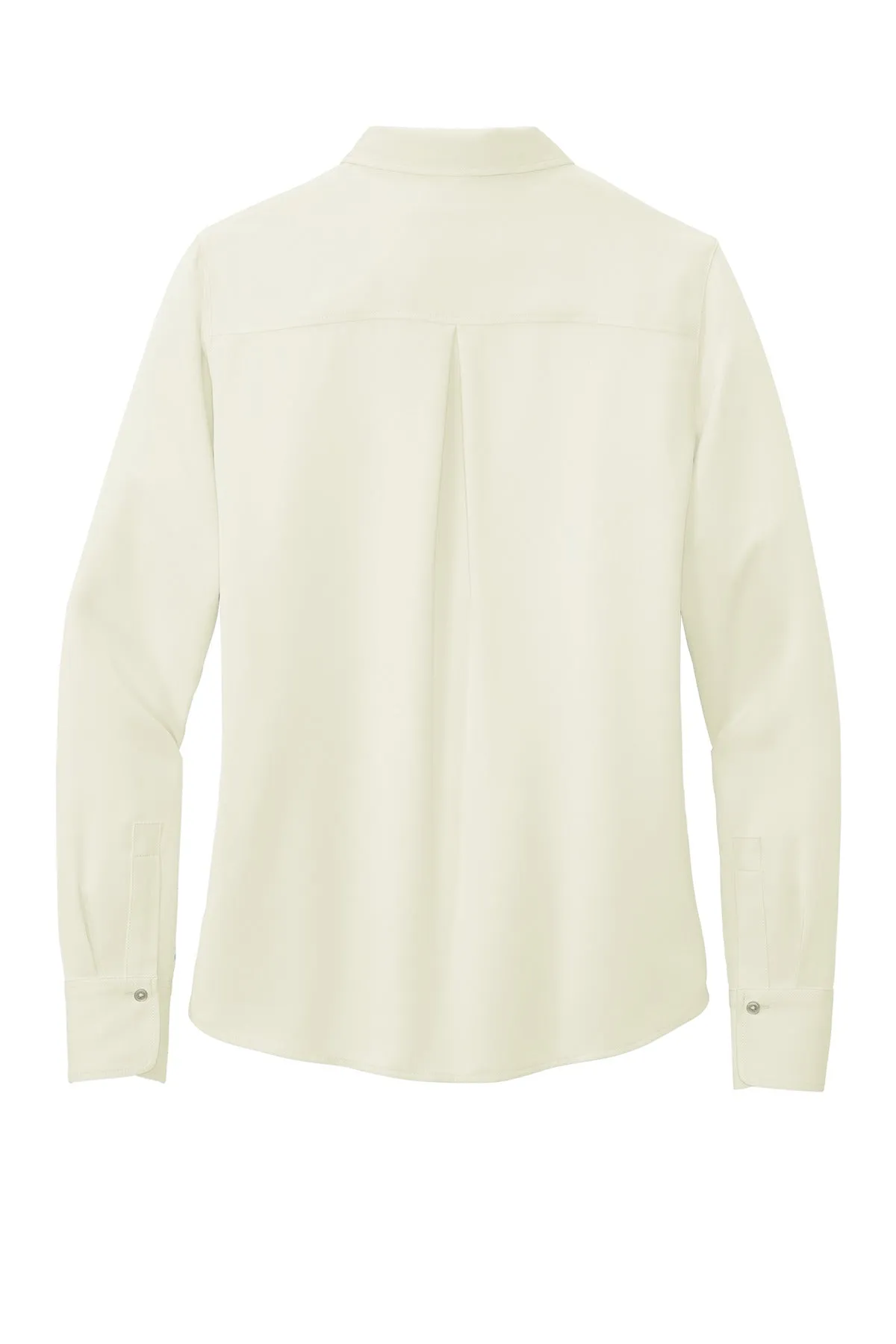 Brooks Brothers Women's Full-Button Satin Blouse BB18007 Off White