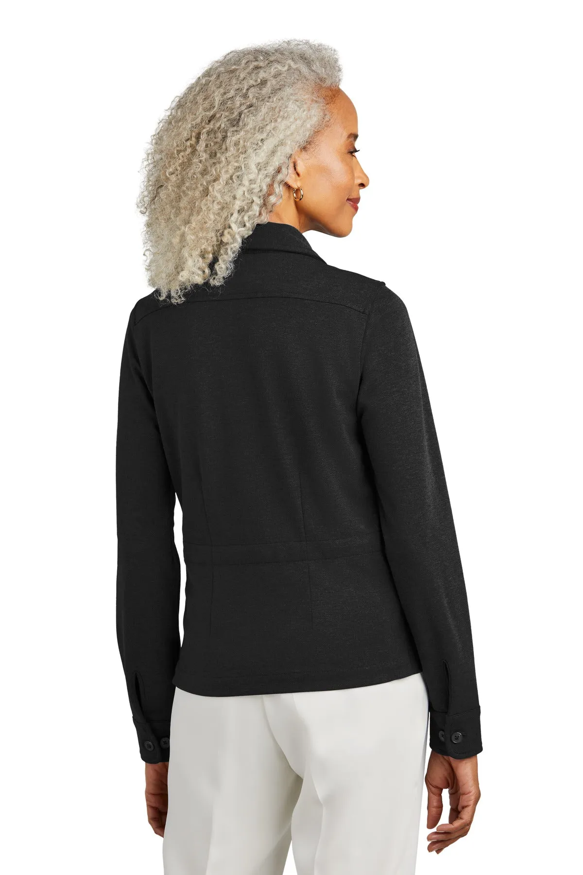 Brooks Brothers Women's Mid-Layer Stretch Button Jacket BB18205 Black Heather