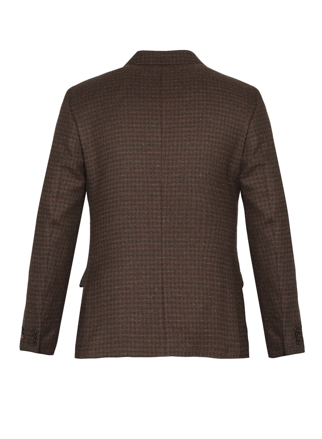 Brown Tweed Structured Notch Collar Jacket
