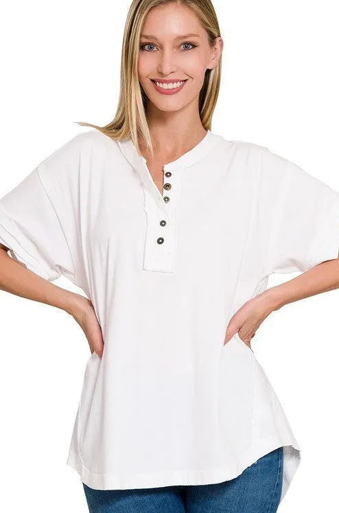Brushed Soft Henley Tee