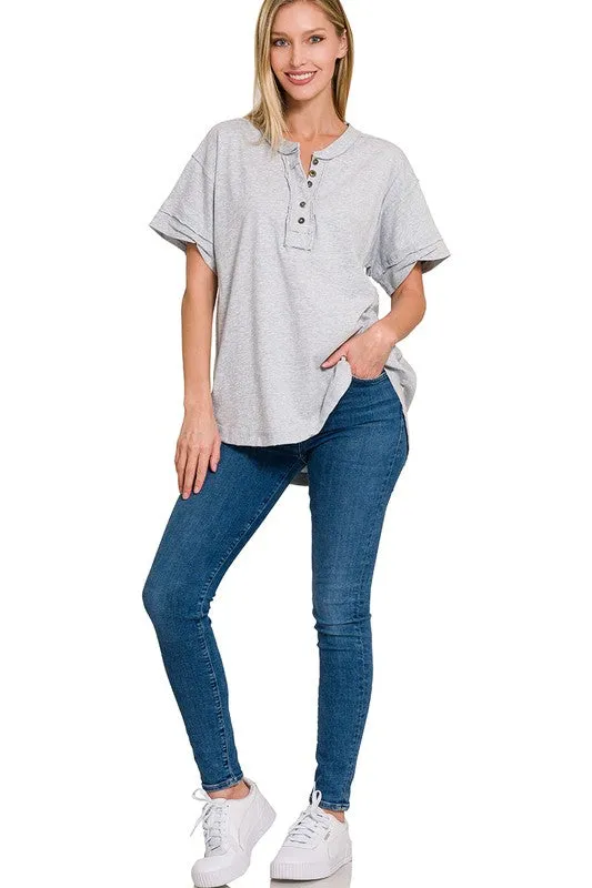 Brushed Soft Henley Tee