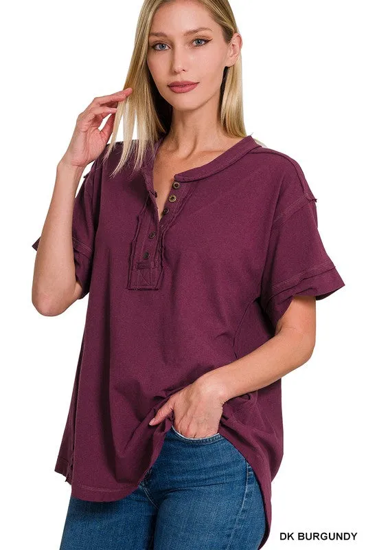 Brushed Soft Henley Tee