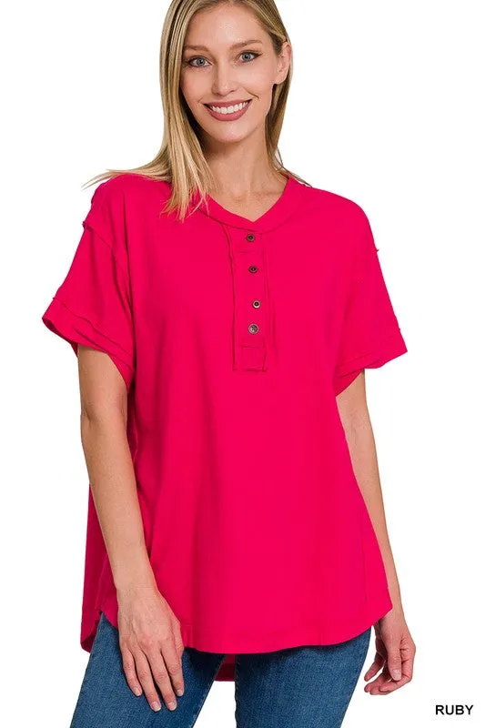 Brushed Soft Henley Tee