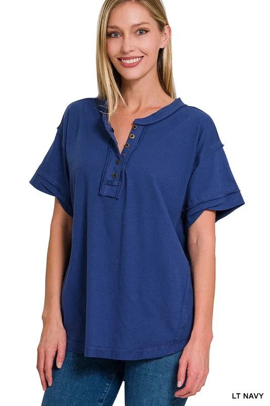 Brushed Soft Henley Tee